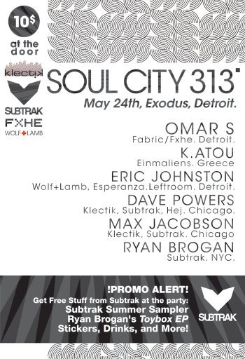 Soul City 313 - Flyer back