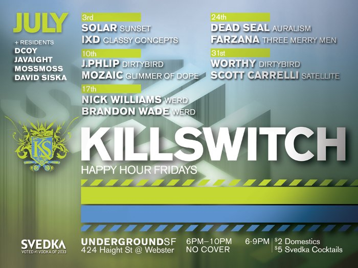 Killswitch Happy Hour - Flyer back