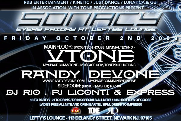 Sonacy with Randy Devone & Vtone - Flyer front