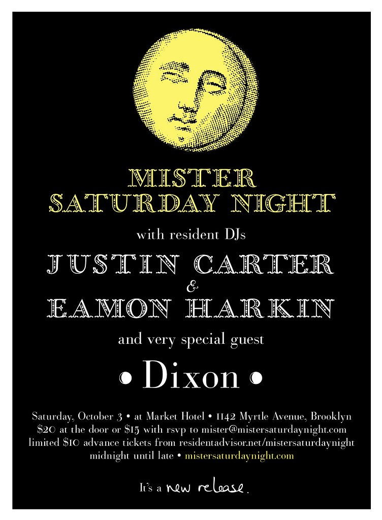 Mister Saturday Night with Dixon - Flyer back