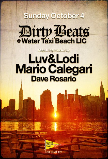 Dirty Beats At Water Taxi - Flyer front