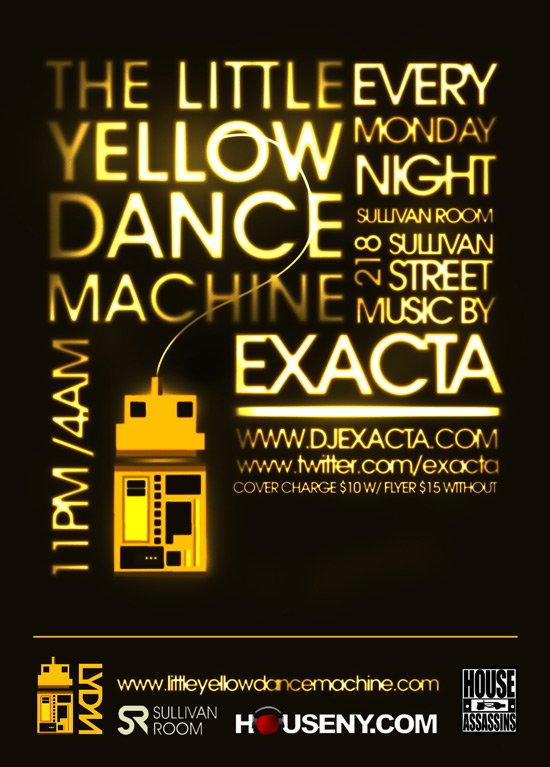 The Little Yellow Dance Machine - Exacta - Flyer front