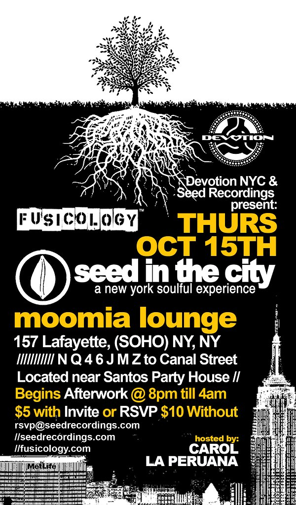 Seed In The City Meets Devotion - Flyer front