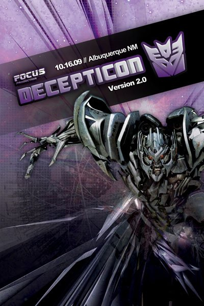 Focus presents decepticon Version 2.0 - Flyer front