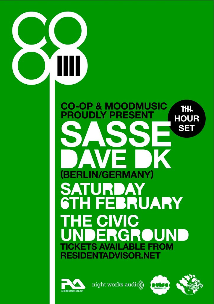 Co-Op presents Sasse & Dave Dk - Flyer front