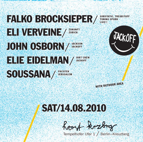 Jack Off feat Falko Brocksieper Live & Eli Verveine - Flyer front