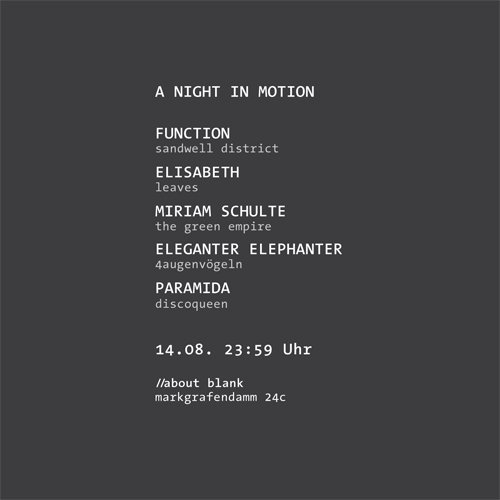 A Night In Motion - Flyer back