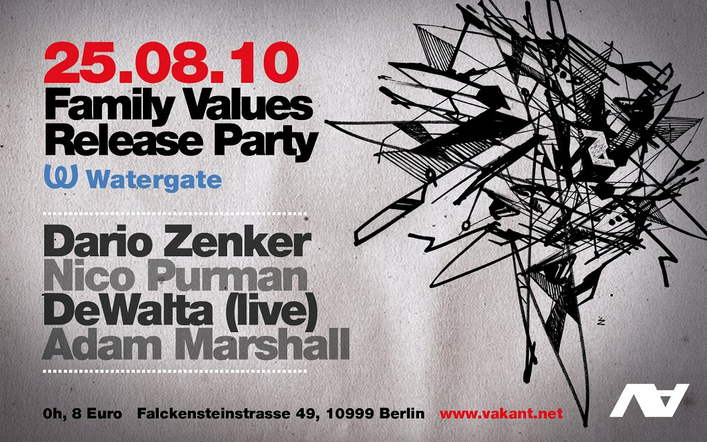 Vakant 'Family Values' Release Party - Flyer front