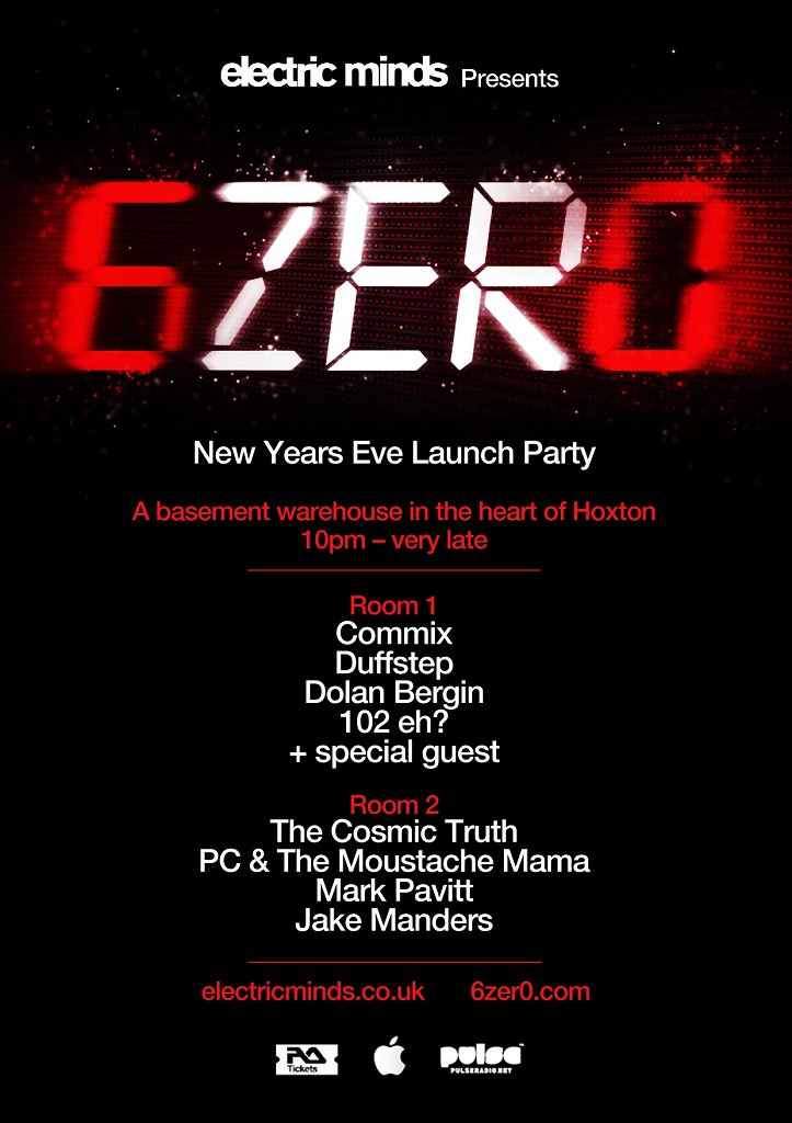 Electric Minds presents 6zer0 - Nyeparty - Flyer front
