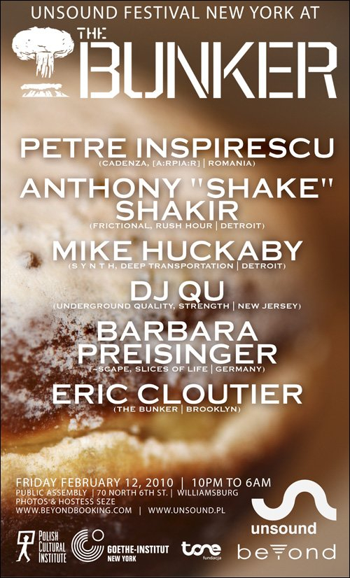 Unsound Festival New York 2010: The Bunker Edition 2 - Flyer front