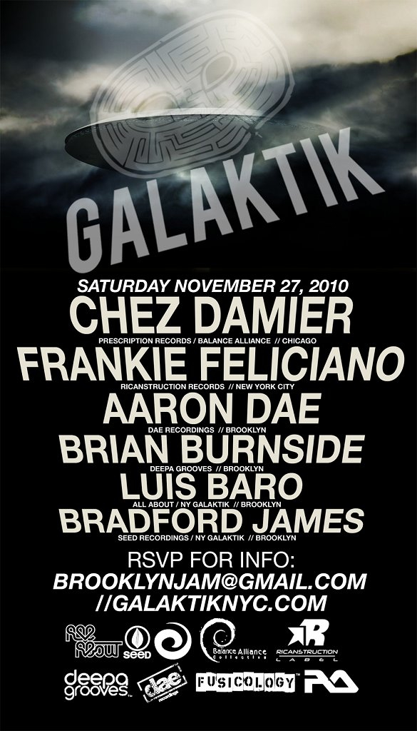 Galaktik with Chez Damier, Frankie Feliciano - Flyer front