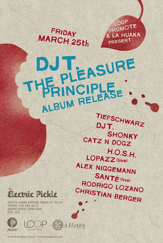 Dj T. - The Pleasure Principle Album Release - Flyer front