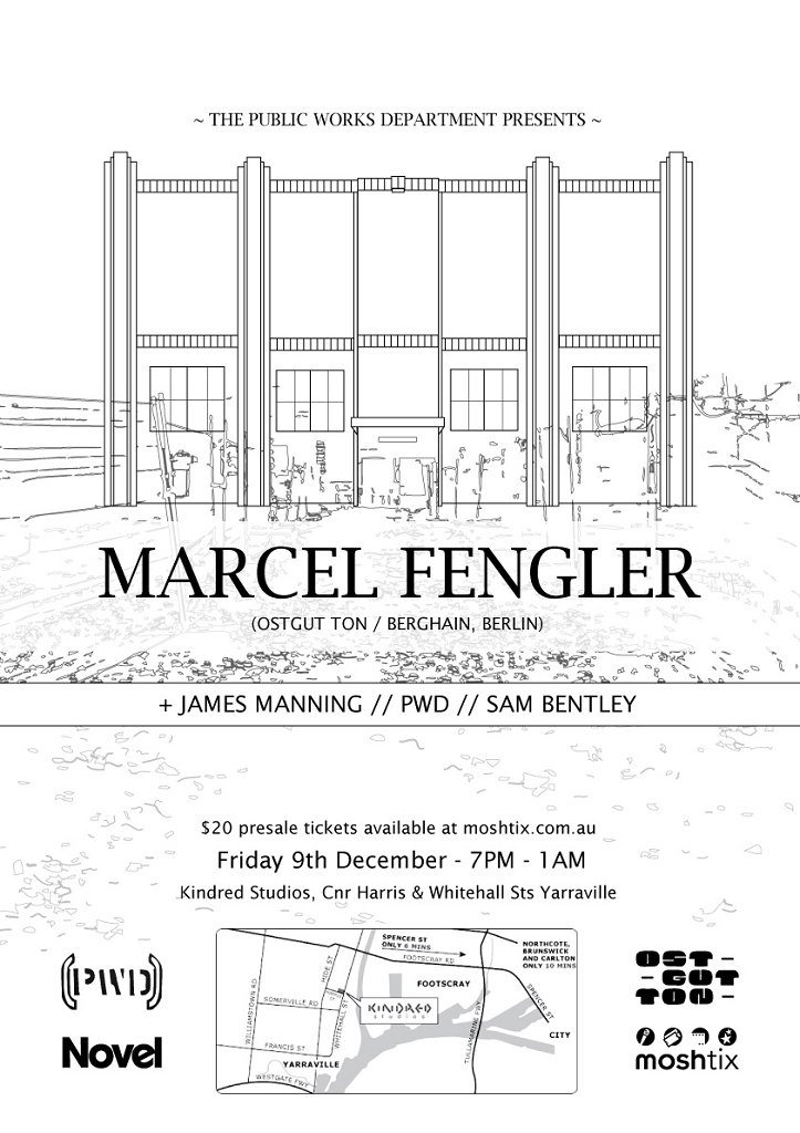 The Public Works Department presents Marcel Fengler - Flyer front
