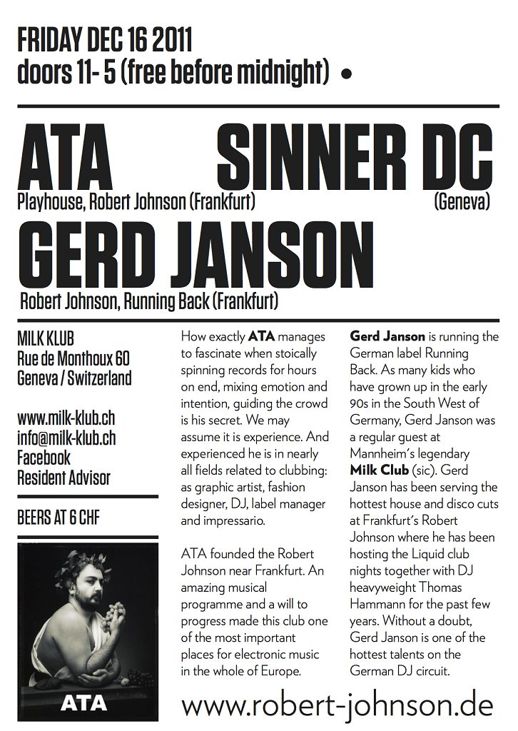 Live At Robert Johnson with Ata, Gerd Janson and Sinner Dc - Flyer back