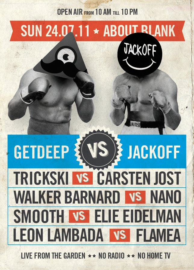 Getdeep vs Jackoff - Open Air with Carsten Jost, Trickski - Flyer front