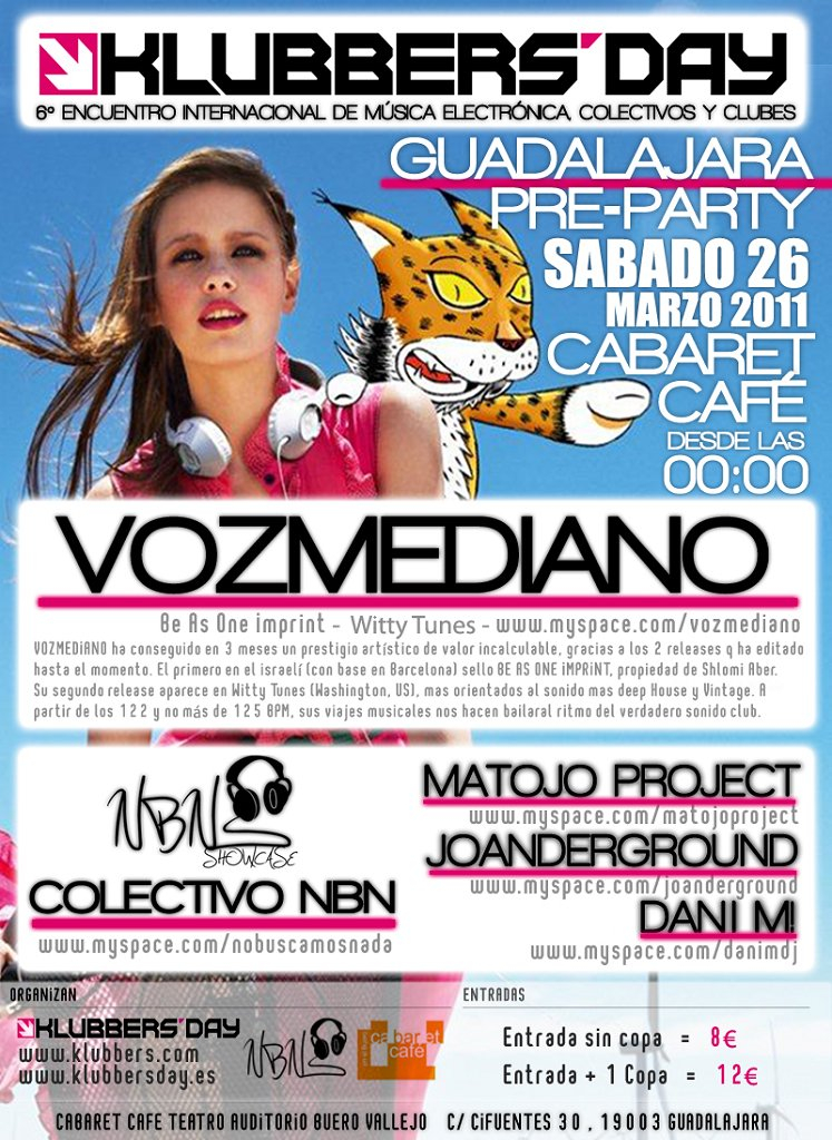 Pre Party Klubbers Day - Guadalajara - Flyer front