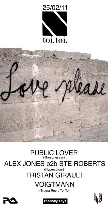 Toi Toi presents Public Lover (Bruno Pronsato & Ninca Leece) - Flyer front