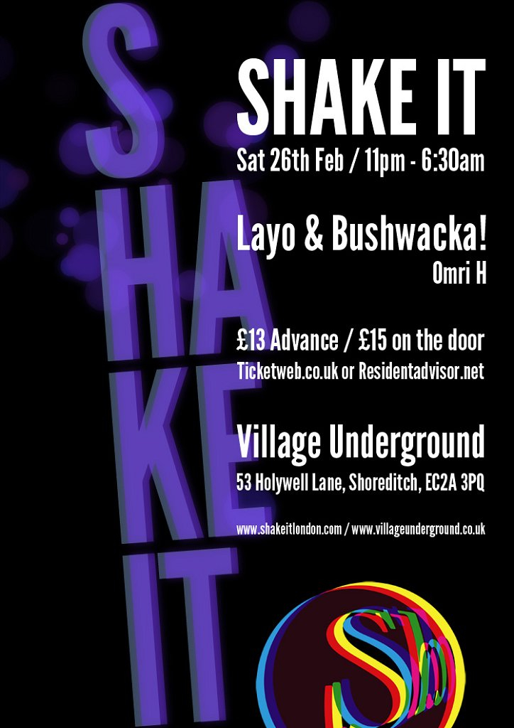Shake It feat Layo & Bushwacka!, Omri H - Flyer front