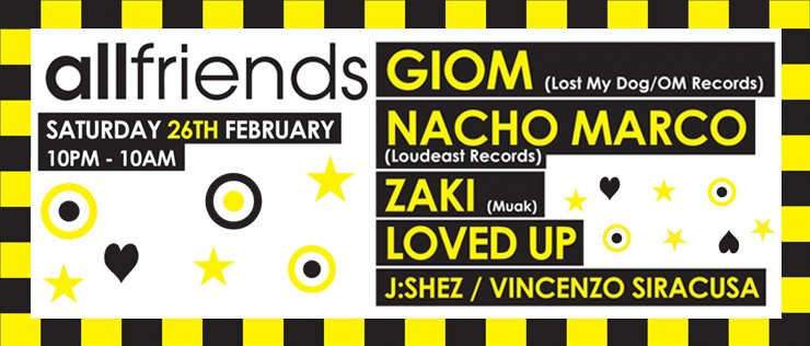 All Friends: Together As One with Giom, Nacho Marco, Zaki - Flyer front