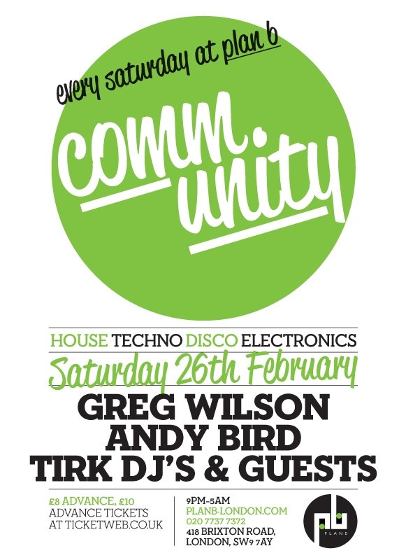 Community with Greg Wilson - Flyer front