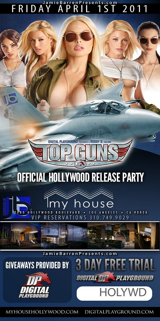 Digital Playground - Top Guns Xxx Release Party - Flyer front.