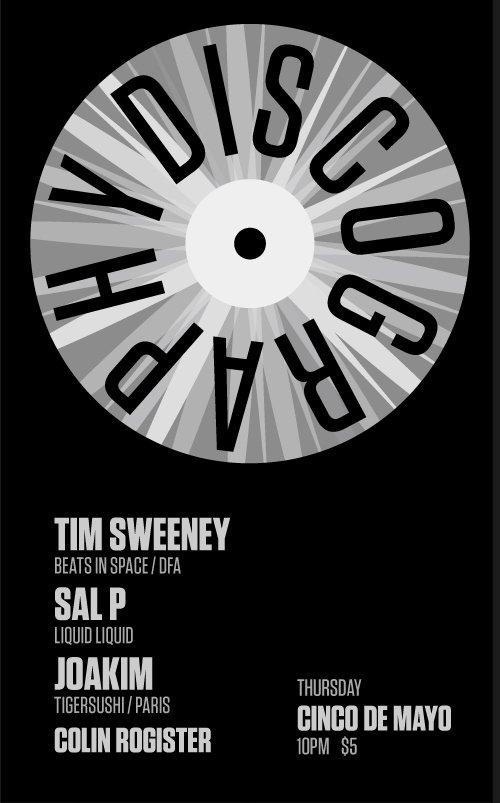 Discography with Tim Sweeney, Sal P, Joakim & Colin Rogister - Flyer front