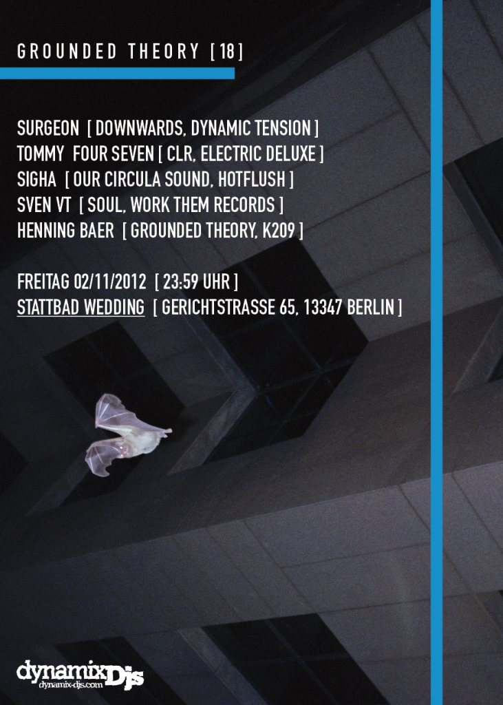 Grounded Theory 18 with Surgeon, Tommy Four Seven, Sigha, Sven VT & Henning Baer - Flyer front