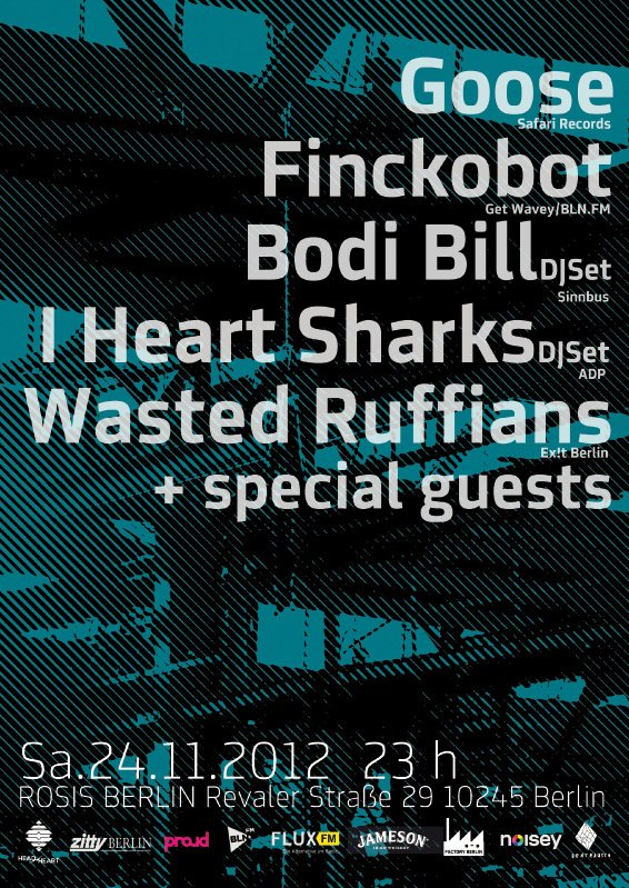 Factory with Goose, Bodibill Djset, Iheartsharks - Dj set, Finckobot and Special Guests - Flyer front