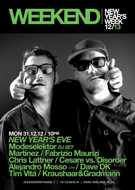 NYE feat Modeselektor, Martinez and more - Flyer front