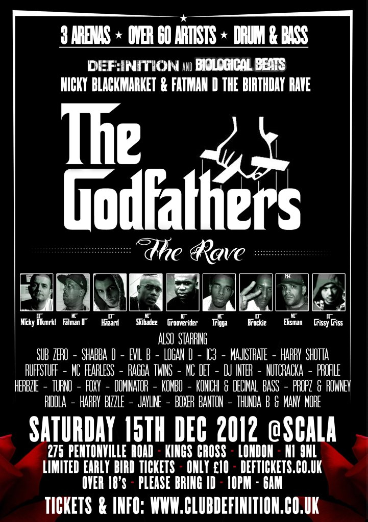 Nicky Blackmarket & Fatman D 'The Godfathers' The Birthday - Flyer front