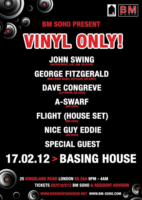 BM Soho present: Vinyl Only! - Flyer front