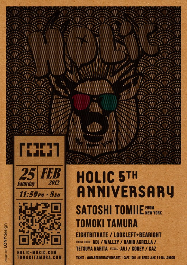 Holic 5th Birthday with Satoshi Tomiie - Flyer front