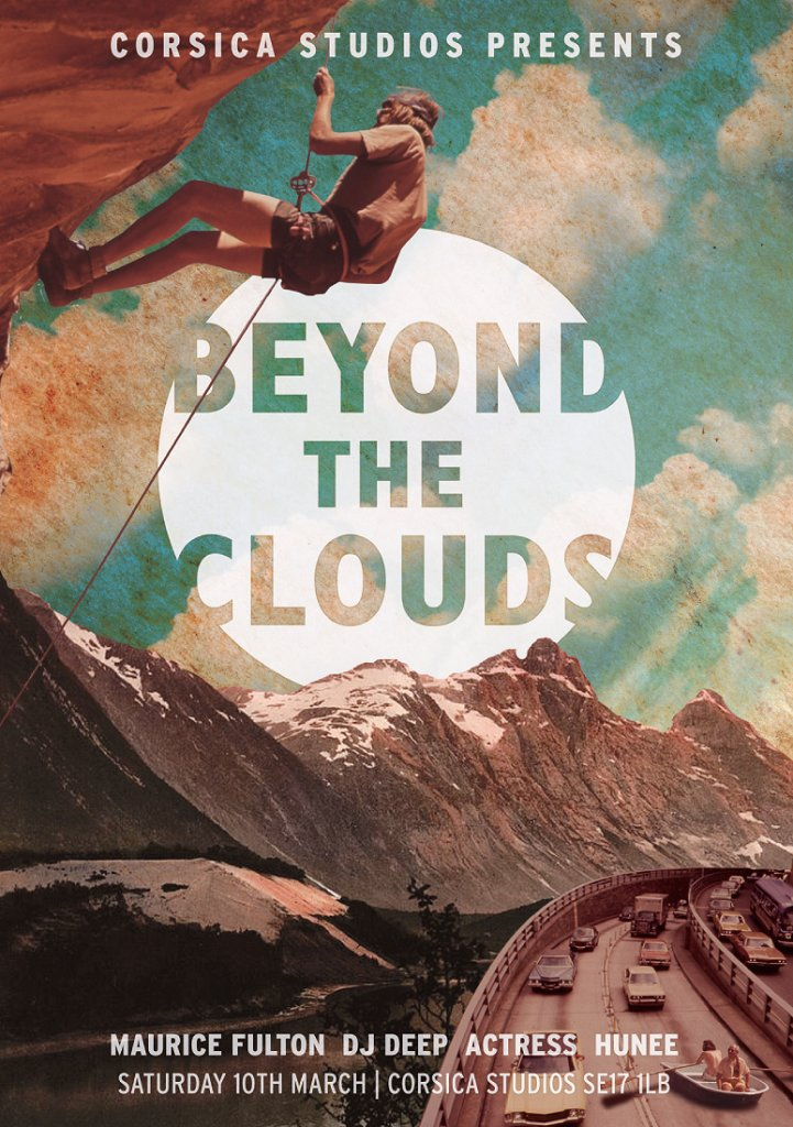 Beyond The Clouds feat Maurice Fulton, Dj Deep, Actress + Hunee - Flyer front
