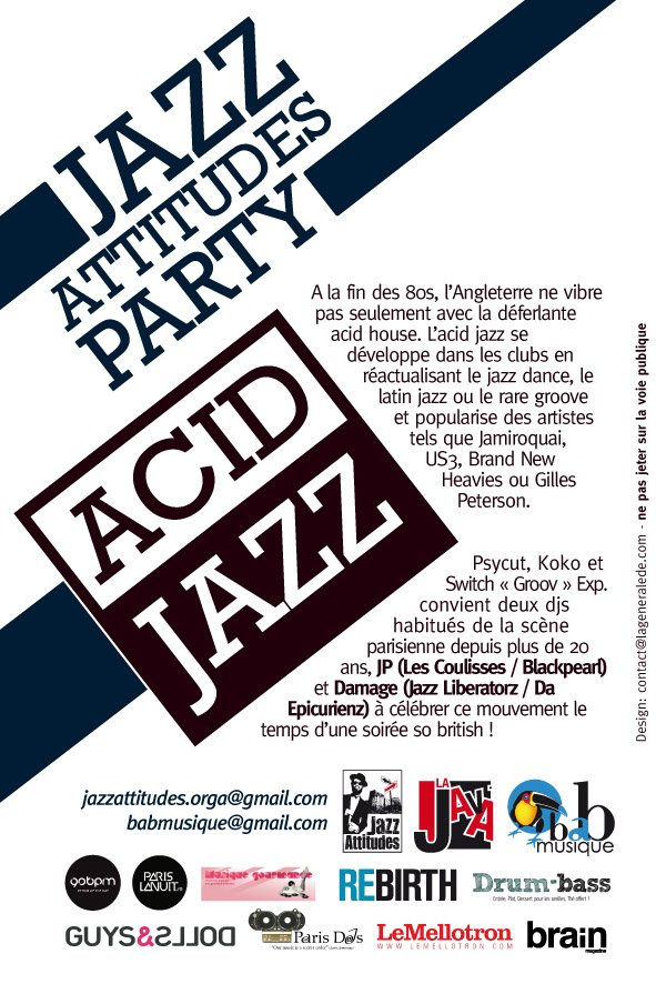 Jazz Attitudes Party - Edition Tribute To Acid Jazz - Flyer back