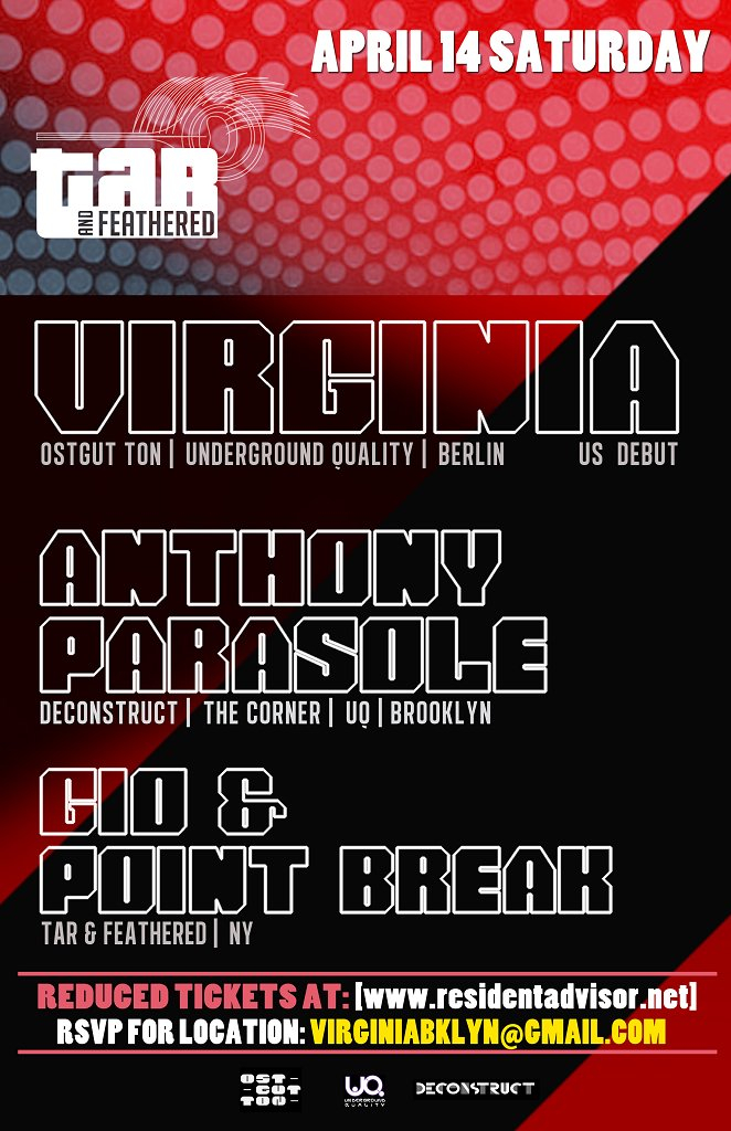 Tar & Feathered presents Virginia & Anthony Parasole - Flyer back