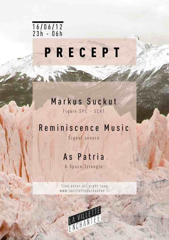 Precept Avec Markus Suckut, Reminiscence Music & More - Flyer front