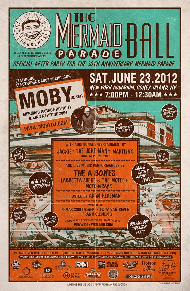 The Mermaid Parade Ball with Moby (dj set) - Flyer front