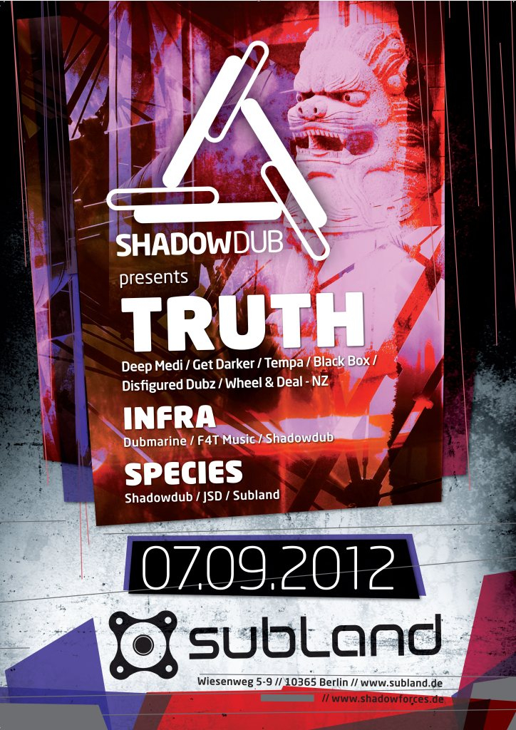 Shadowdub Pres. Truth / Kiss My Bass Pres. Total Recall - Flyer front