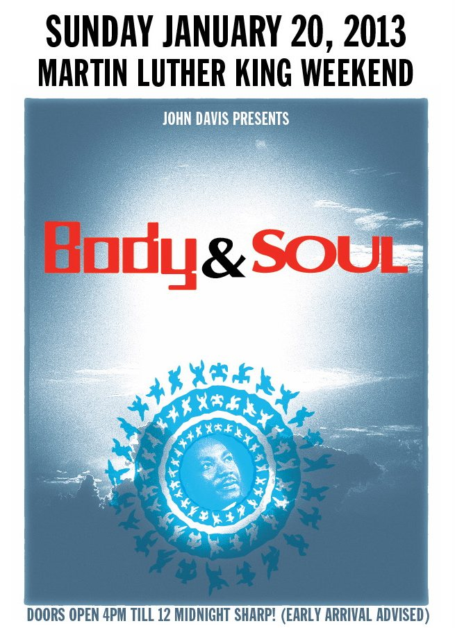 Body & Soul feat. Joaquin 'Joe' Claussell, Danny Krivit & François K - Flyer front