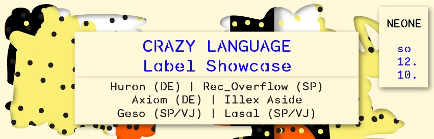 Crazy Language Label Showcase - Flyer front