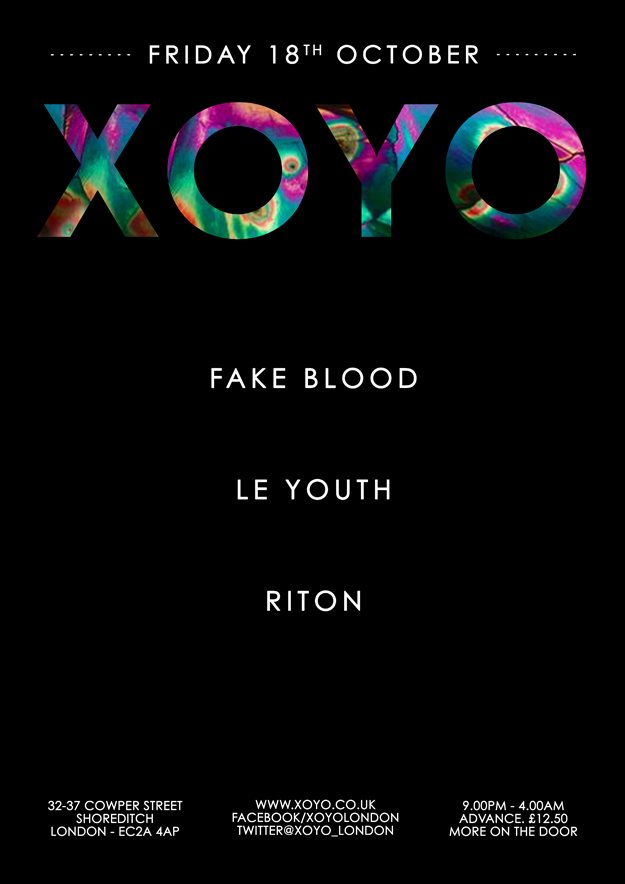 Fake Blood x Le Youth x Riton - Flyer front