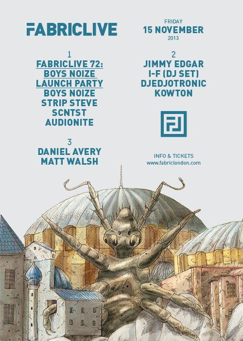 Fabriclive with Boys Noize, Jimmy Edgar, I-F & Daniel Avery - Flyer front