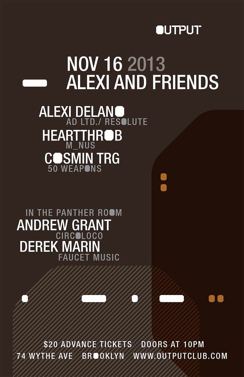 Alexi and Friends with Alexi Delano, Heartthrob, Cosmin TRG With Andrew Grant, Derek Marin - Flyer front