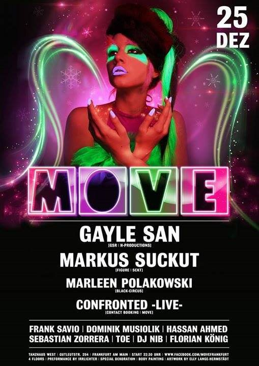 Move Christmas Rave with Gayle San, Markus Suckut & Marleen Polakowski - Flyer front