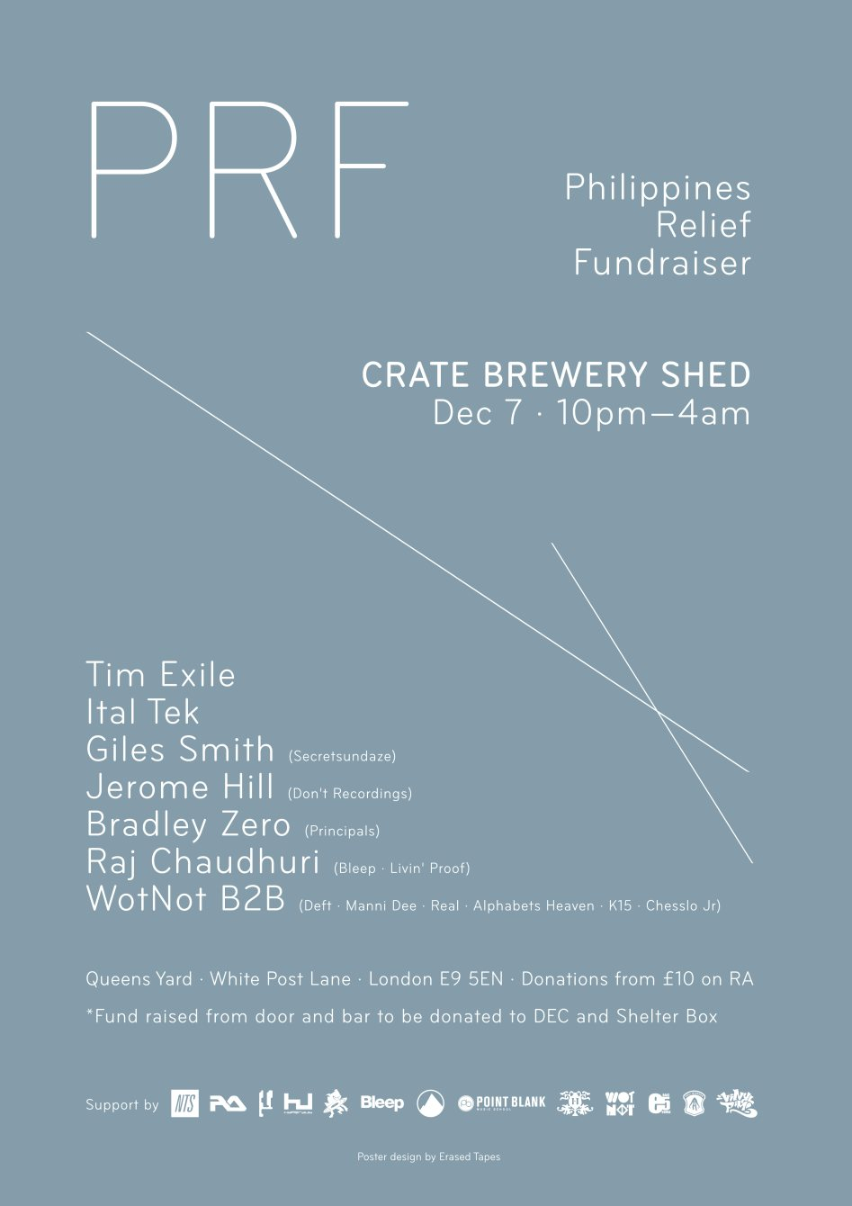Philippines Relief Fundraiser with Tim Exile (Live), Ital Tek, Giles Smith - Flyer front