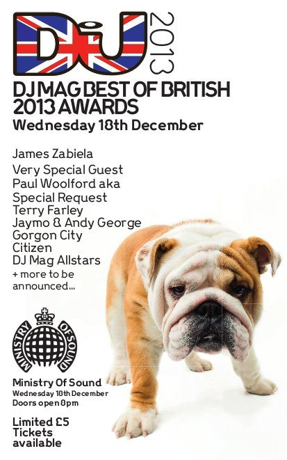 DJ Mag Best of British Awards 2013 - Flyer front