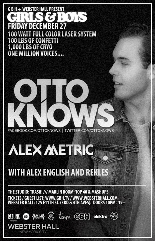 Otto Knows + Alex Metric - Flyer front