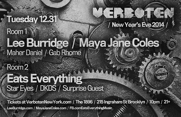 Verboten presents New Year's Eve 2014 - Flyer back