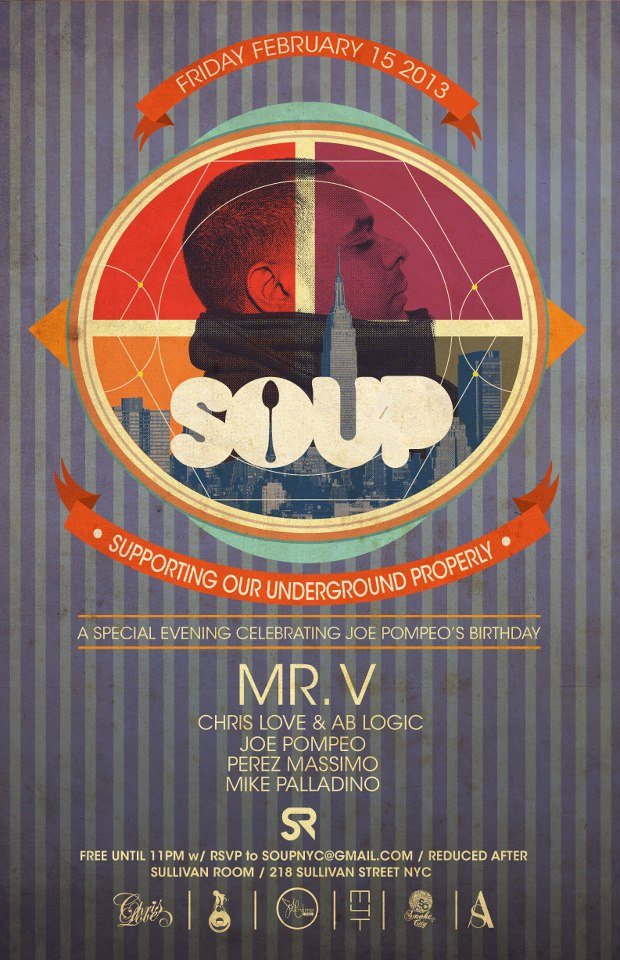 Soup presents: Mr. V - Flyer front