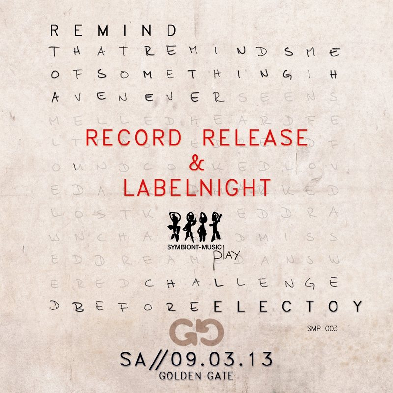 Symbiont-Music Record Release & Labelnight // Smp003 Electoy - 'Remind - Flyer front
